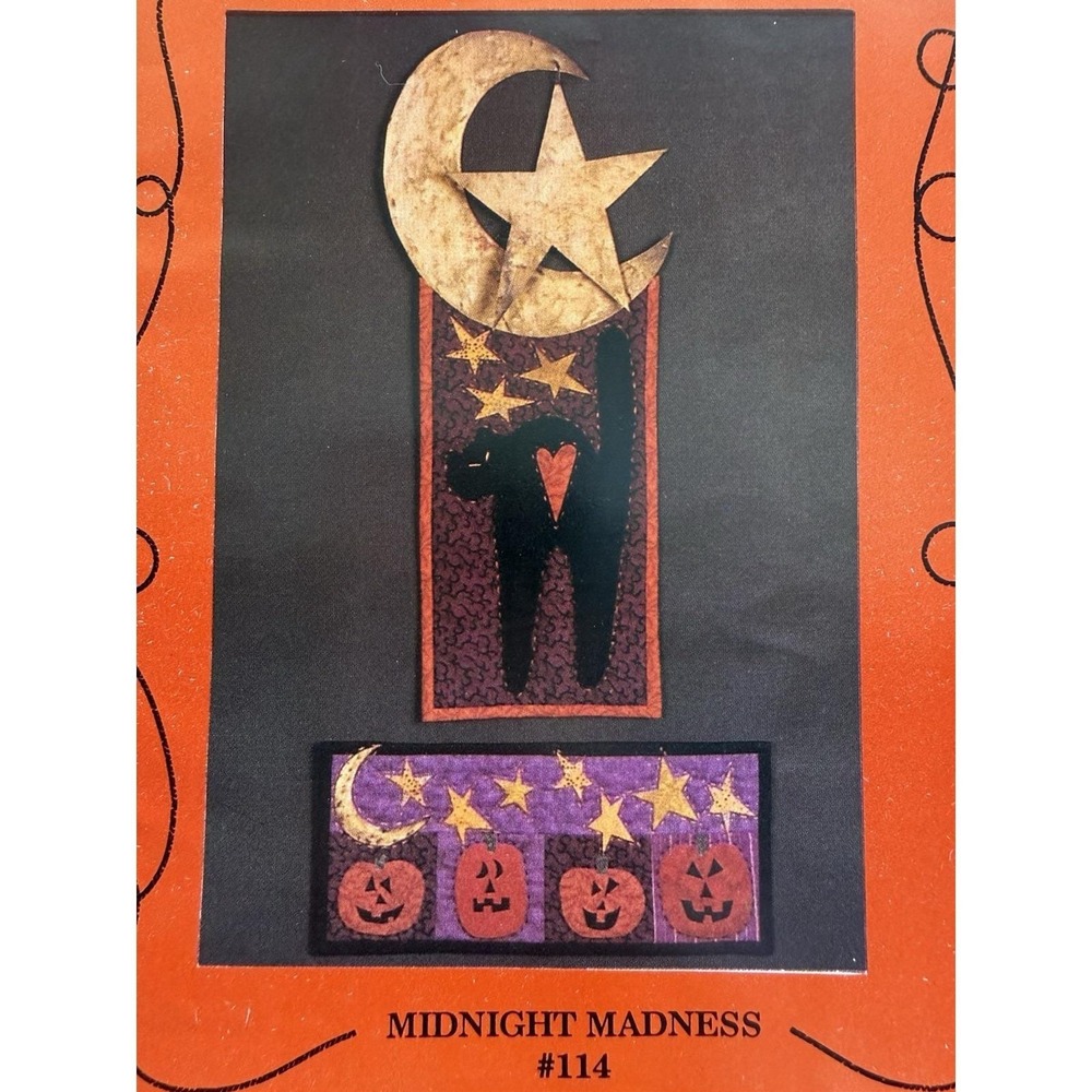 Pieces From My Heart Midnight Madness Wallhanging Quilt Patterns Cat Pumpkin